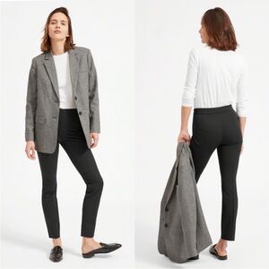 Everlane The Side Zip Stretch Cotton Work Pant Size 00 NWT Solid Black